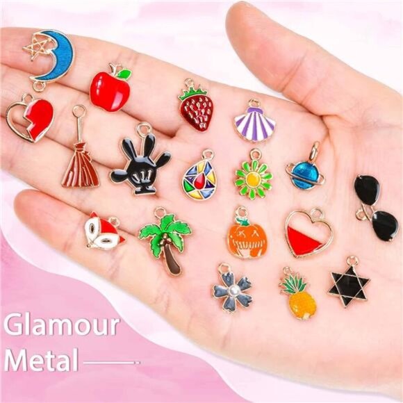400Pcs Charms for Jewelry Making, Assorted Enamel Bracelet Bangle Charms, Mixed - Picture 5 of 7